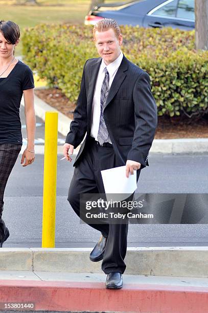 Redmond O'Neal arrives for his final progress report at LAX Courthouse on October 9, 2012 in Los Angeles, California.