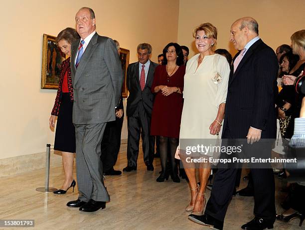 King juan Carlos of Spain, Queen Sofia of Spain, Baroness Carmen Thyssen-Bornemisza and Jose Ignacio Wert attend Museum Thyssen Bornemisza 20th...