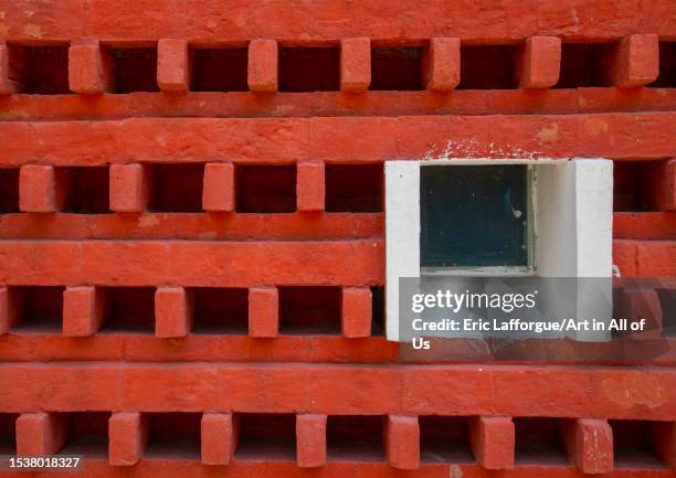 Red bricks in house type 4-J by Pierre Jeanneret, Punjab State, Chandigarh, India on June 8, 2023 in Chandigarh, India.