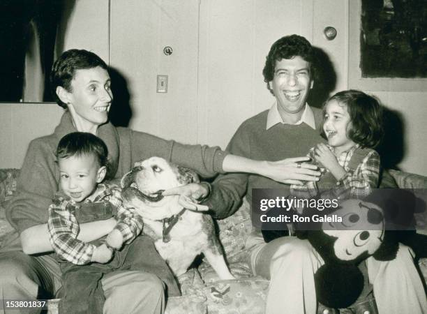 Musician Jon Bauman of Sha Na Na, wife Mary Bauman, daughter Nora Bauman and son Eli Bauman being photographed for exclusive photo session on...