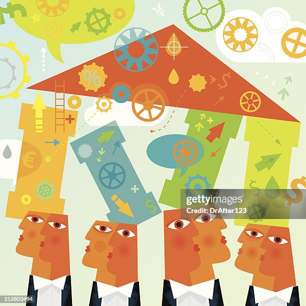 poor foundation - man thinking outside stock illustrations