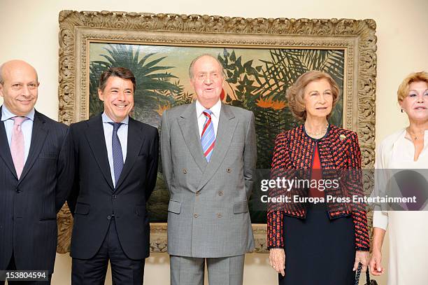 Jose Ignacio Wert, Ignacio Gonzalez, King juan Carlos of Spain, Queen Sofia of Spain and Baroness Carmen Thyssen-Bornemisza attend Museum Thyssen...