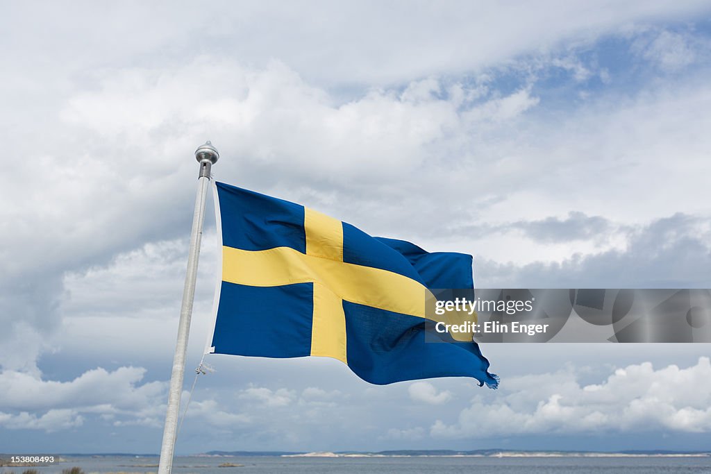 Swedish flag in wind