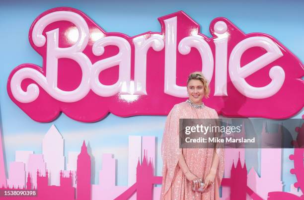 Greta Gerwig attends the "Barbie" European Premiere at Cineworld Leicester Square on July 12, 2023 in London, England.