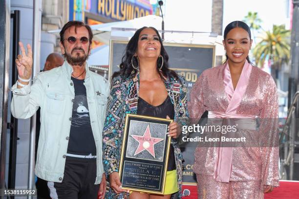 Ringo Starr, Sheila E. And H.E.R. Attends Sheila E. Honored with a star on the Hollywood Walk of Fame on July 12, 2023 in Hollywood, California.