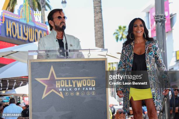 Ringo Starr and Sheila E. Attend as Sheila E. Is honored with a star on Hollywood Walk of Fame on July 12, 2023 in Hollywood, California.