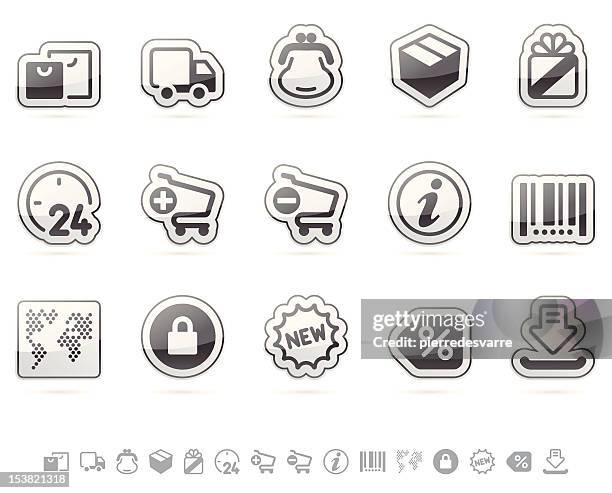 shopping icon set - cloud series - stolen wallet stock illustrations