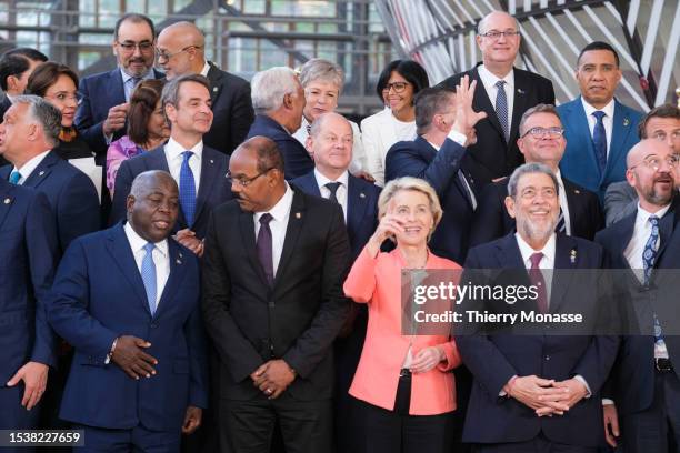 And Latin America leaders pose for a familly photo during an European Union and Community of Latin American and Caribbean States summit in the...