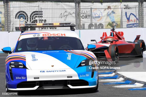 Safety car drives during the Formula E Grand Prix of Rome 2023.