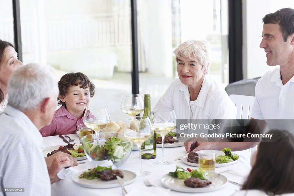 Catching up with the family over a hearty meal