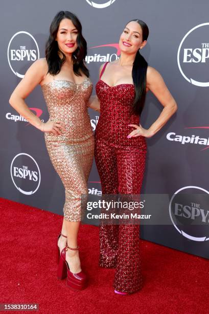 Nikki and Brie Garcia Sparkle at ESPY Awards 2023 in Gold & Red