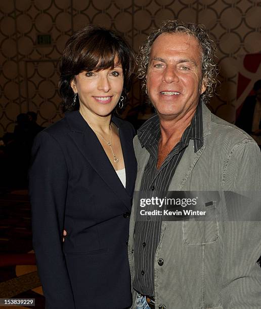 President of Dick Clark Productions Orly Adelson and AMA show produer Larry Klein during the 40th Anniversary American Music Awards nominations press...