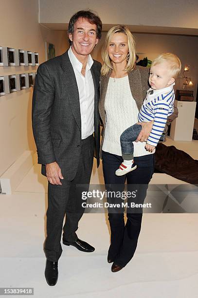 Tim Jefferies and wife Malin Jefferies with son Rex attend a private preview of the PAD London 2012 Pavilion of Design in Berkeley Square Gardens on...