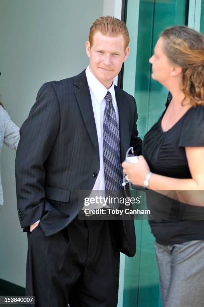 Redmond O'Neal leaves court after his final progress report at LAX Courthouse on October 9, 2012 in Los Angeles, California. O'Neal will be placed on...