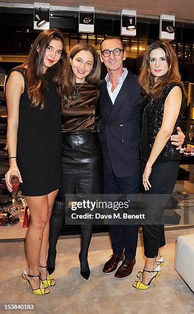 Model Viola Arrivabene Valenti Gonzaga, musician Alba Arikha, Roger Vivier artistic director Bruno Frisoni and Livia Firth attend the Roger Vivier...