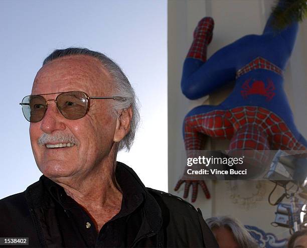 Spider-Man comic book creator Stan Lee arrives at the premiere of the film "Spider-Man" April 29, 2002 in Los Angeles, CA.