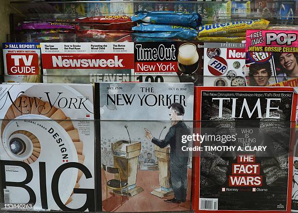 The New Yorker magazine's October 15 edition is diplayed in an Upper East Side newstand in New York on October 9, 2012. The New Yorker has created a...