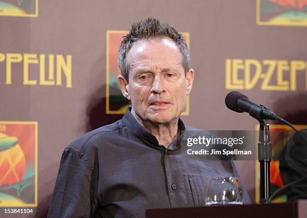 Musician John Paul Jones attends the "Led Zeppelin: Celebration Day" press conference at the Museum of Modern Art on October 9, 2012 in New York City.