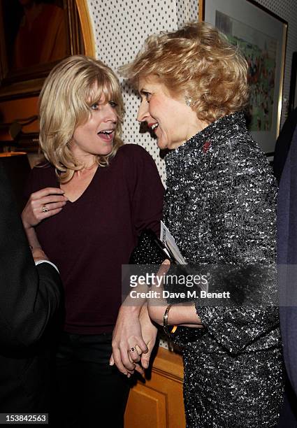 Rachel Johnson and Fiona Shackleton attend as Nicholas Coleridge launches his new book 'The Adventuress' at Annabels on October 9, 2012 in London,...