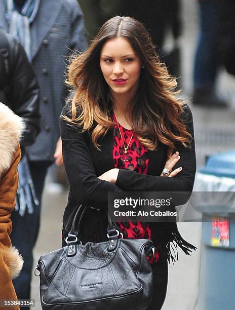 Katharine McPhee is seen on the set of "Smash" on October 9, 2012 in New York City.