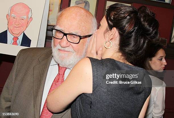 Ed Asner and Kate Arrington attend the portrait unveiling for the cast of Broadway's "Grace" at Sardi's on October 9, 2012 in New York City.