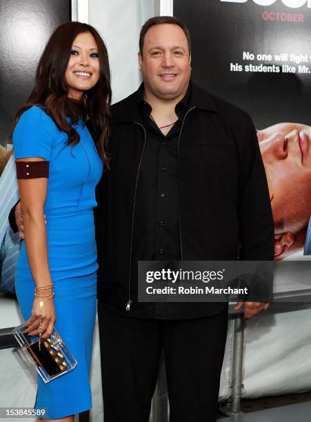 Steffiana De La Cruz and Kevin James attend the "Here Comes The Boom" premiere at AMC Loews Lincoln Square on October 9, 2012 in New York City.