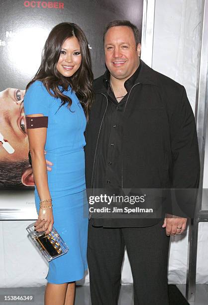 Actor Kevin James and wife Steffiana de la Cruz attend the "Here Comes The Boom" premiere at AMC Loews Lincoln Square on October 9, 2012 in New York...