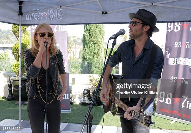 Recording artists Emily Haines and James Shaw of Metric perform at 98.7FM Party Penthouse Presents Metric In Concert at The Historic Hollywood Tower...