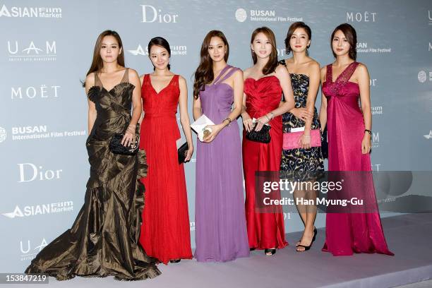 South Korean Miss Korea, Lee Ji-Sun, Park Ga-Won, Jung So-Ra , Kim Yu-Mi, Jang Yun-Seo and Jang Yun-Jin attend the United Asian Film Night Supported...