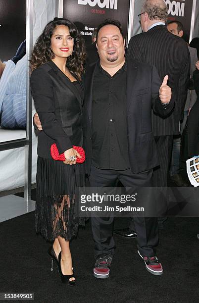 Actress Salma Hayek and director Frank Coraci attend the "Here Comes The Boom" premiere at AMC Loews Lincoln Square on October 9, 2012 in New York...