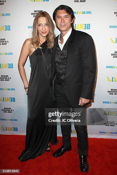 Actor Lou Diamond Phillips and wife Yvonne Boismier arrive at the Screening of "Filly Brown" held at The Egyptian Theater on October 8, 2012 in Los...