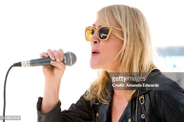 Singer Emily Haines of the band Metric performs onstage at the 98.7FM Party Penthouse at The Historic Hollywood Tower on October 9, 2012 in...