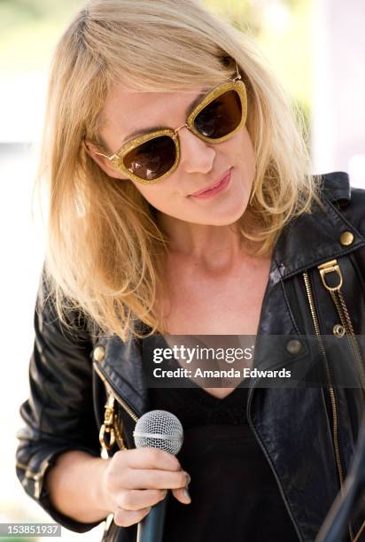 Singer Emily Haines of the band Metric performs onstage at the 98.7FM Party Penthouse at The Historic Hollywood Tower on October 9, 2012 in...