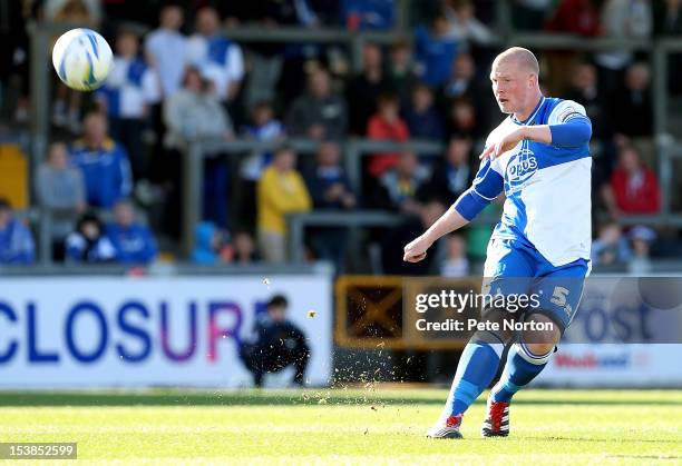 Garry Kenneth of Bristol Rovers in action during the npower League Two match between Bristol Rovers and Northampton Town at Memorial Stadium on...