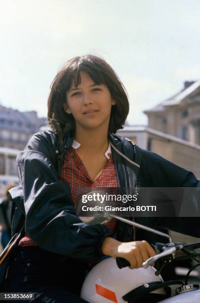 Actress Sophie Marceau On Set Of Movie 'La Boum' Directed By Claude Pinoteau, Paris, 1980.