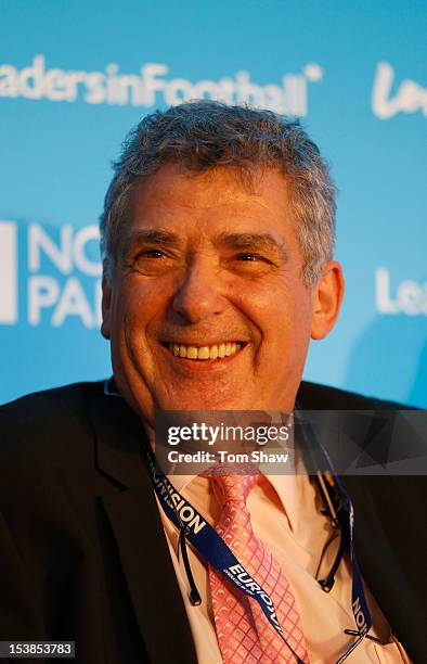 Angel Maria Villar Llona the President of the Spanish Football Federation talks during the Leaders In Sport conference at Stamford Bridge on October...