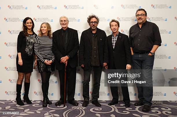 Allison Abbate, Catherine O' Hara, Martin Landau, Tim Burton, Martin Short and Don Hahn attend the Frankenweenie 3D photocall during the 56th BFI...