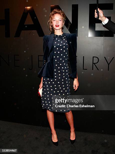 Model Heloise Guerin attends Chanel Bijoux de Diamant 80th Anniversary on October 9, 2012 in New York City.