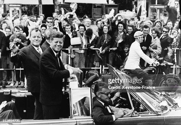 American President John Fitzgerald Kennedy And Willy Brandt
