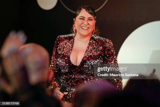 Singer Maria Rita performs during the Latin Recording Academy Best New Artist Showcase Brazil ath the Priceless Mastercard - NOTIÊ Restaurant on July...