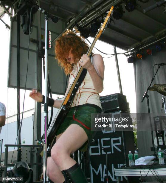 July 31: Singer Melissa Auf der Maur of the band Auf Der Maur performing at the Curiousa Festival on Randall's Island, July 31, 2004 in New York City.