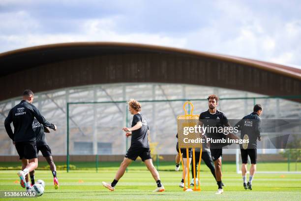 Pierre-Yves Ngawa of OH Leuven during the OH Leuven Pre-Season Training Camp at the Leicester City training Complex, Seagrave on July 17, 2023 in...