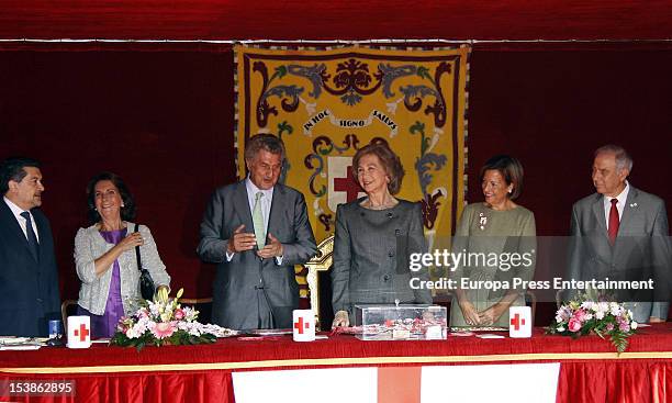 Queen Sofia of Spain attends Red Cross Fundraising Day on October 10, 2012 in Madrid, Spain.