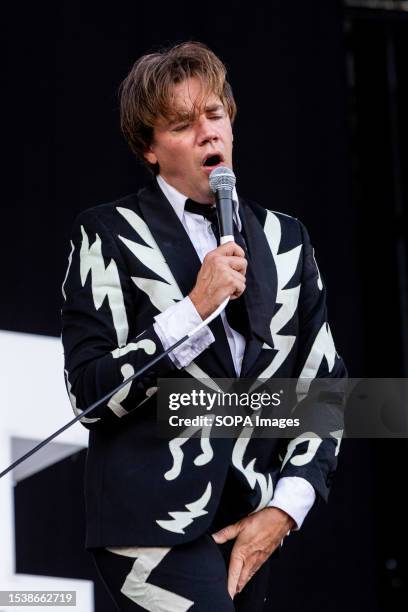 Pelle Almqvist of The Hives performs live at IDAYS Festival in Milan.