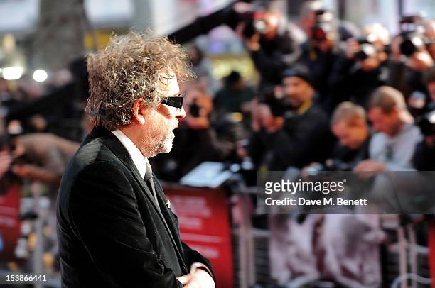 Director Tim Burton attends the Premiere of 'Frankenweenie' as the Opening Film of the 56th BFI London Film Festival at Odeon Leicester Square on...