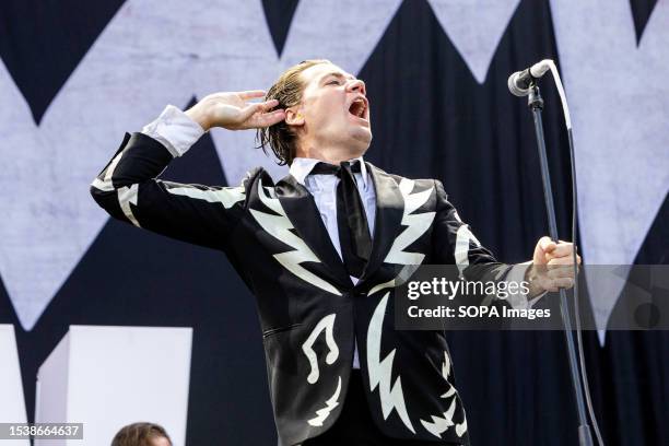 Pelle Almqvist of The Hives performs live at IDAYS Festival in Milan.