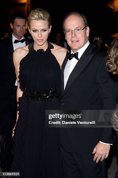 Prince Albert of Monaco and princess Charlene of Monaco attend the 2012 Ballo del Giglio at Palazzo Pitti on October 10, 2012 in Florence, Italy.