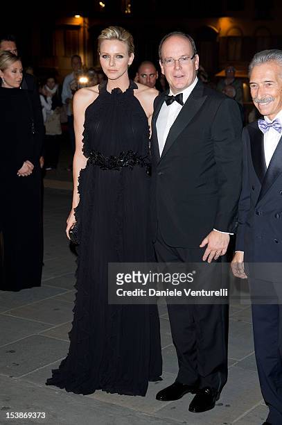 Prince Albert of Monaco and princess Charlene of Monaco attend the 2012 Ballo del Giglio at Palazzo Pitti on October 10, 2012 in Florence, Italy.
