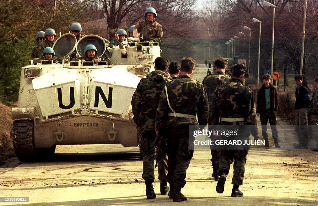 Unprofor Swedish and Danish soldiers of the United Nations Protection Force ...