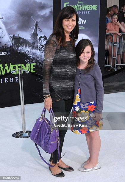 Actress Catherine Bell and daughter Gemma Beason attend the premiere of 'Frankenweenie' at the El Capitan Theatre on September 24, 2012 in Hollywood,...